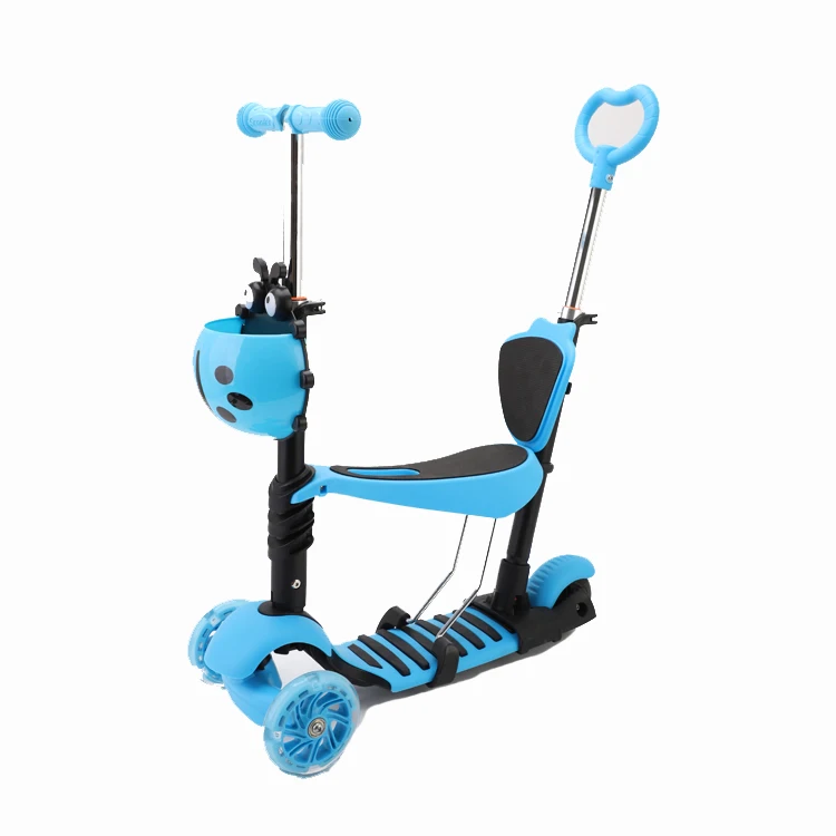 Gravik, многофункциональный детский синий скутер, Детский самокат со съемным сиденьем