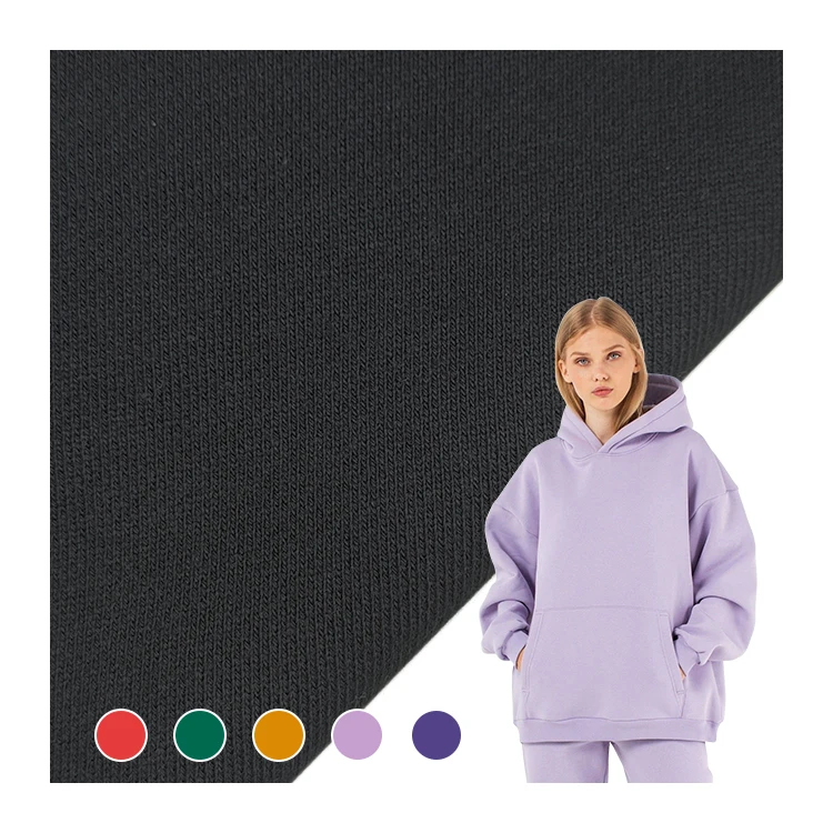 Solid Baby Terry Fabric Fleece Material, Heavy Weight Cotton French Terry Fleece Fabric for Hoodie/