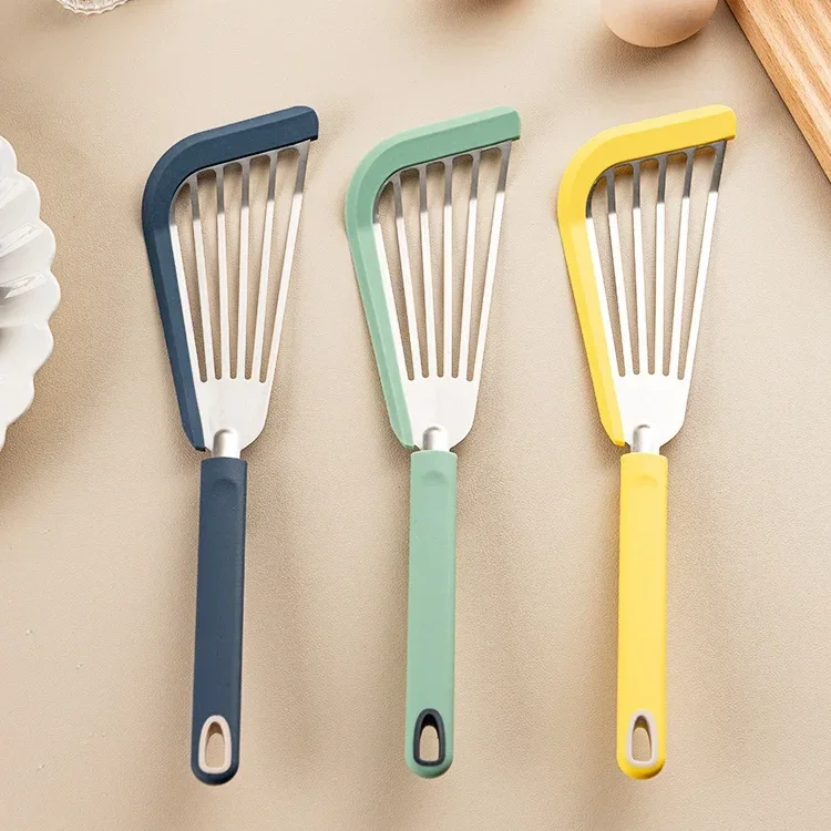 Luxury Custom Eco-Friendly Kitchen Non-Stick Stainless Steel Silicone Heat Resistant Spoons for Frying Pancakes Eggs Fish Steak