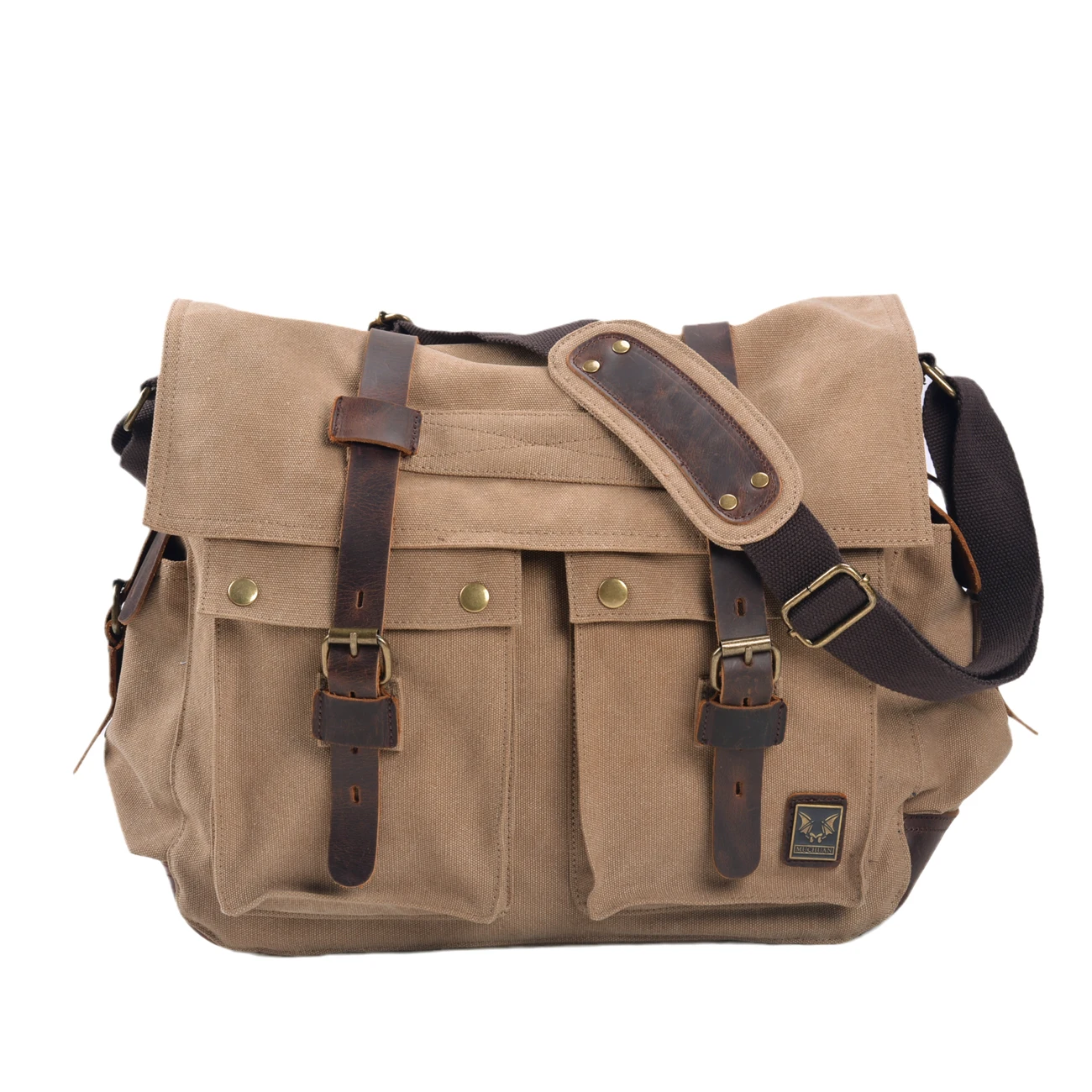 Washed Canvas Shoulder Sling Bag Crossbody Messenger Bag For Man