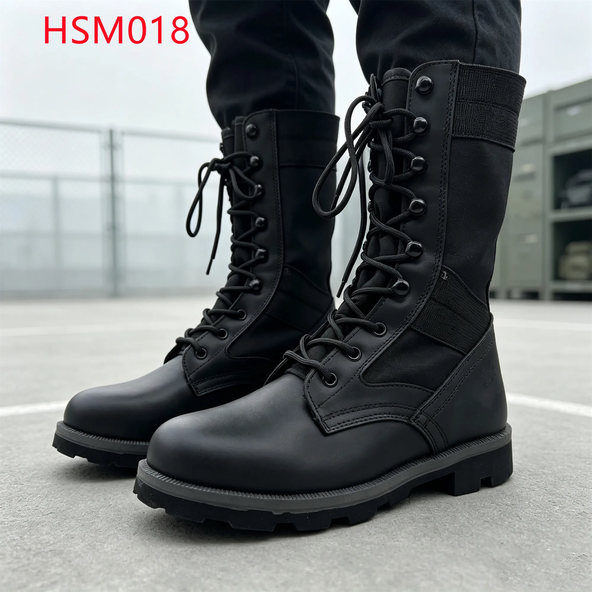 LXG,Comat Environment High-Weave Collar Hua Singh Combat Boots Compression-resistant Outsole Leather Tactical Boots HSM018