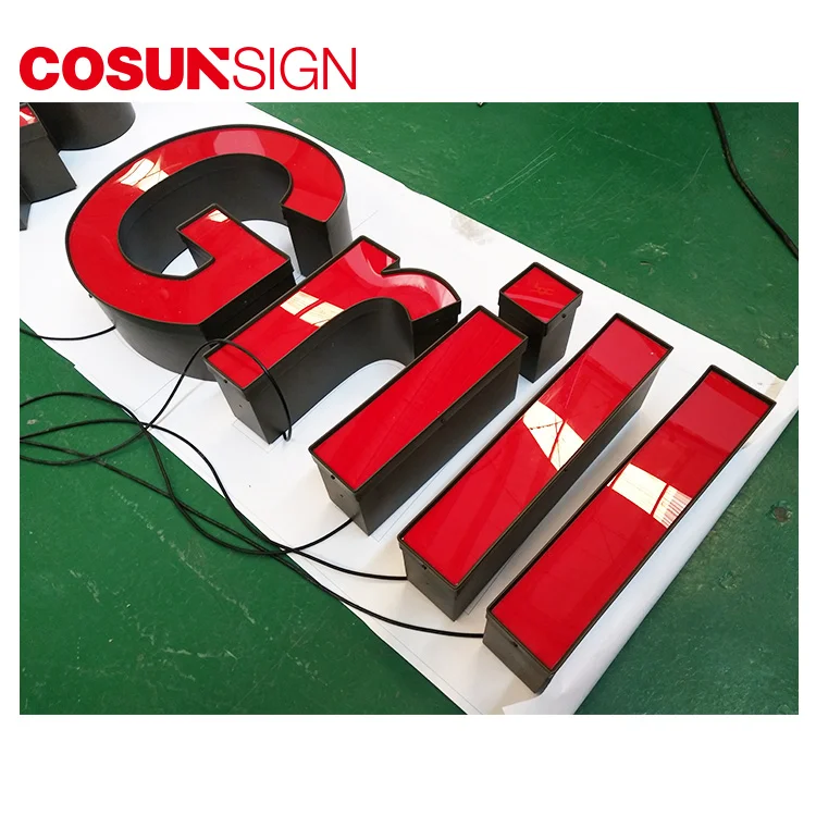 Cosun Custom Store Sign Led Design Shoes Shop Signboard Led Light Metal Letter With Large Led Light for Restaurant