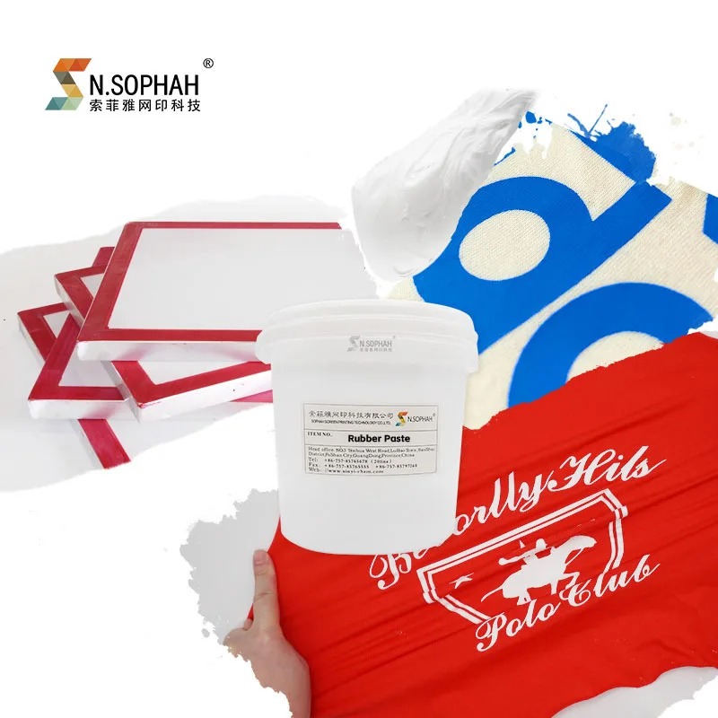 Garment Water Based T Shirt Printing Rubber Paste Textile Printing Chemical Screen Printing Rubber Paste