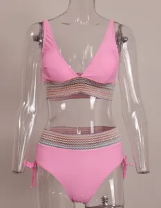 New HZSN Bikini with Deep V-neck Design and Backless Swimsuit