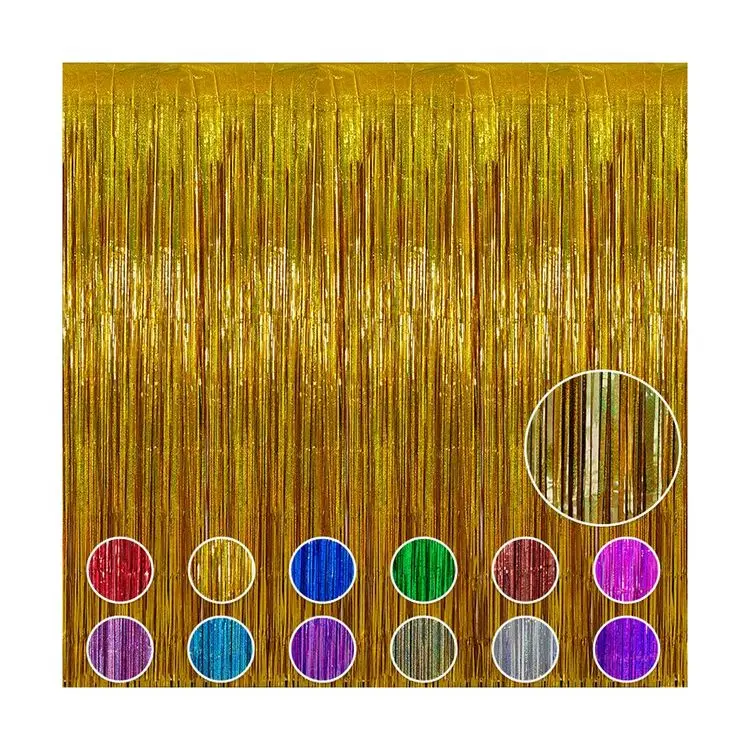 Factory Directly Sell Foil Tassel Tinsel Curtain Holiday Christmas