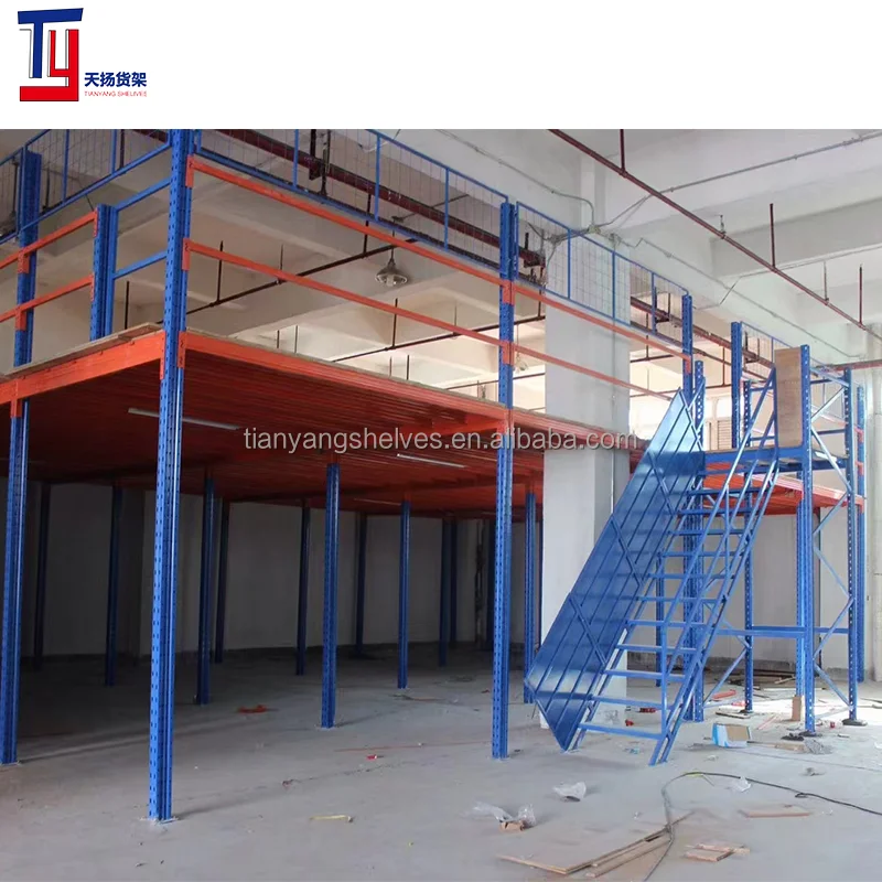 Heavy-Duty Steel Mezzanine Beam Pallet Rack Warehouse Storage Loft ...