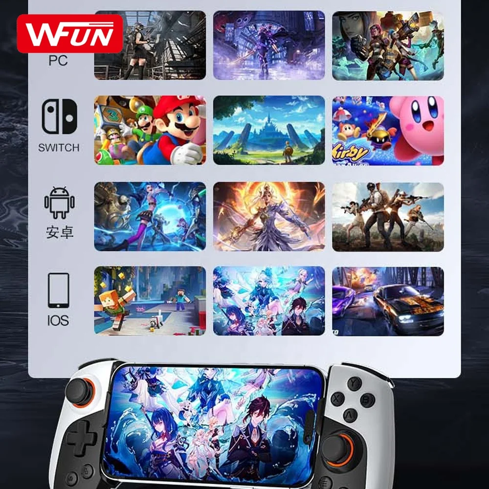 JK03 텔레스코픽 게임 패드 무선 모바일 게임 컨트롤러 300mAh 게임 핸들 IOS/스위치/안드로이드 게임 콘솔 액세서리