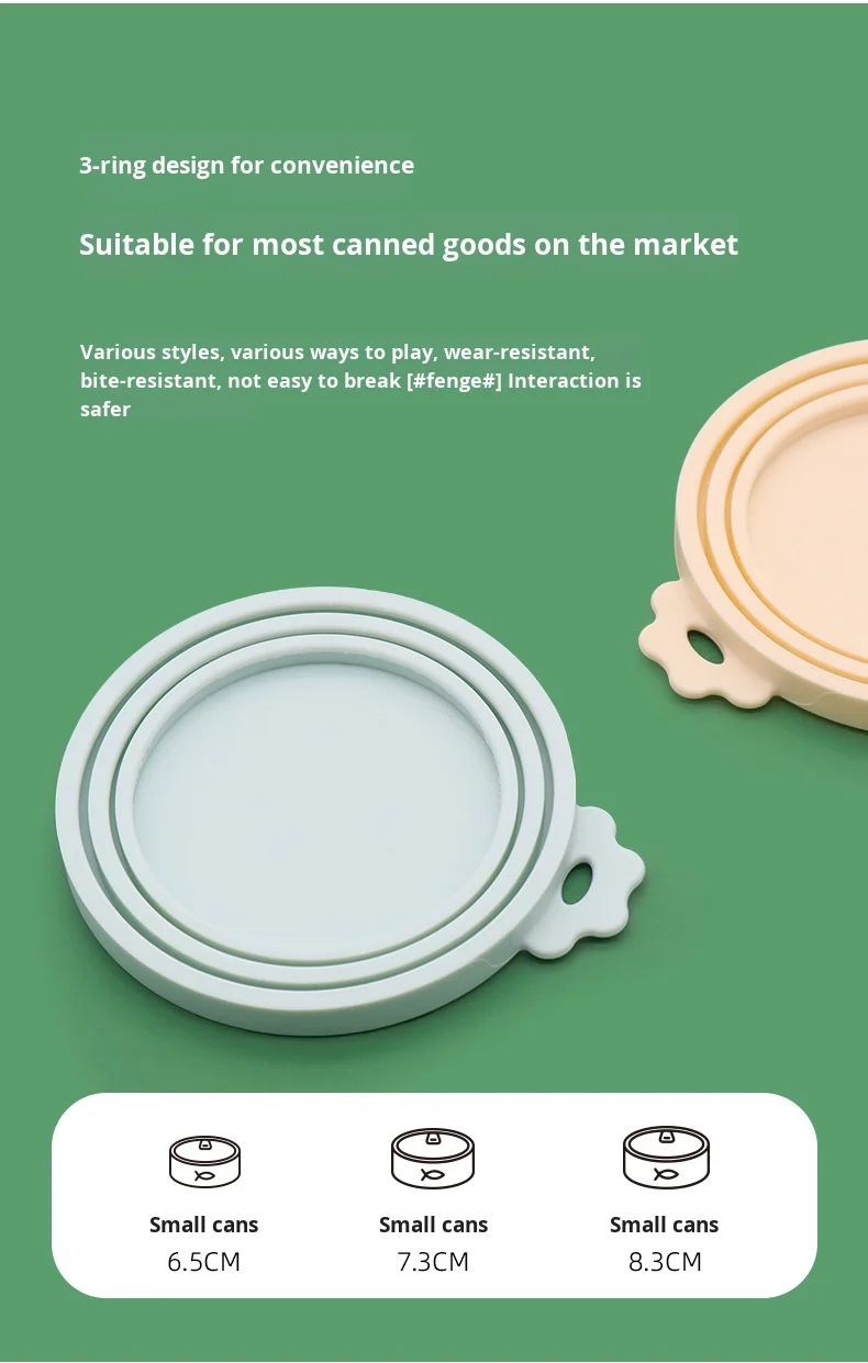 3-in-1 Anti Odor Silicone Can Lid Moisture-Proof Preserves Cat Dog Snacks Sealed for Moisture Protection for Pet Bowls & Feeders details