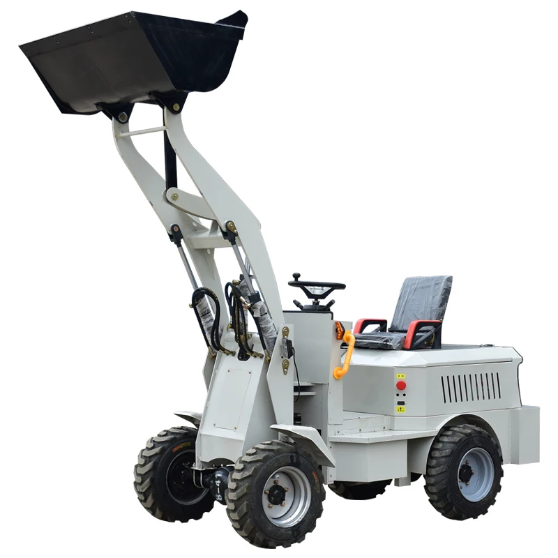Four Wheel Front Mini Electric Loader For Farm Industries With 0.8 Ton Grabber Forklift For Sale