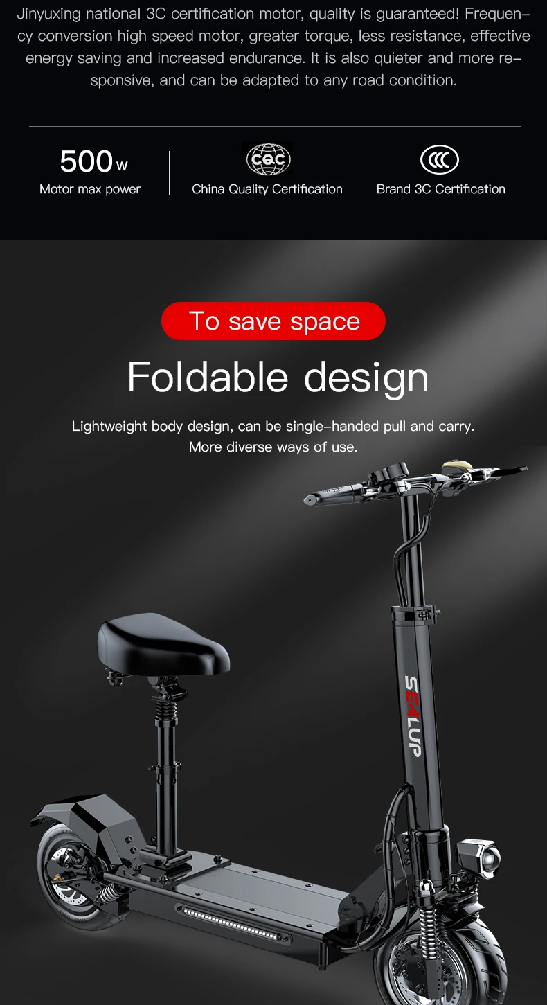 Sealup Q5 Folding Electric Scooter For Adults -400w Motor Foldable ...