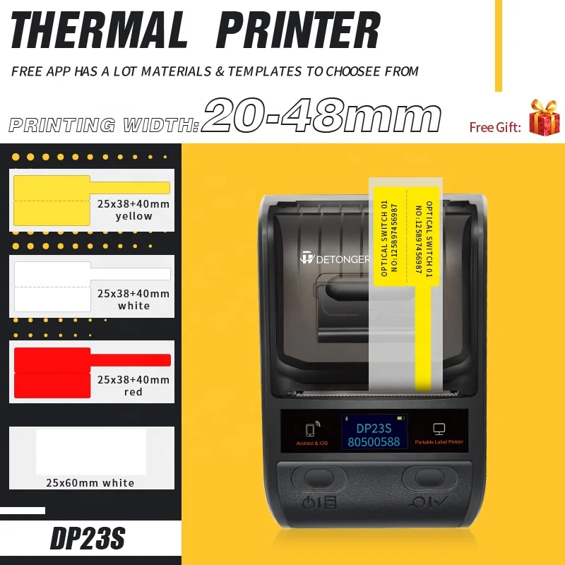 Detonger DP23S Communication Cable Label Printer Network Cable Computer Room Optical Fiber Cabel ID Marking Tag
