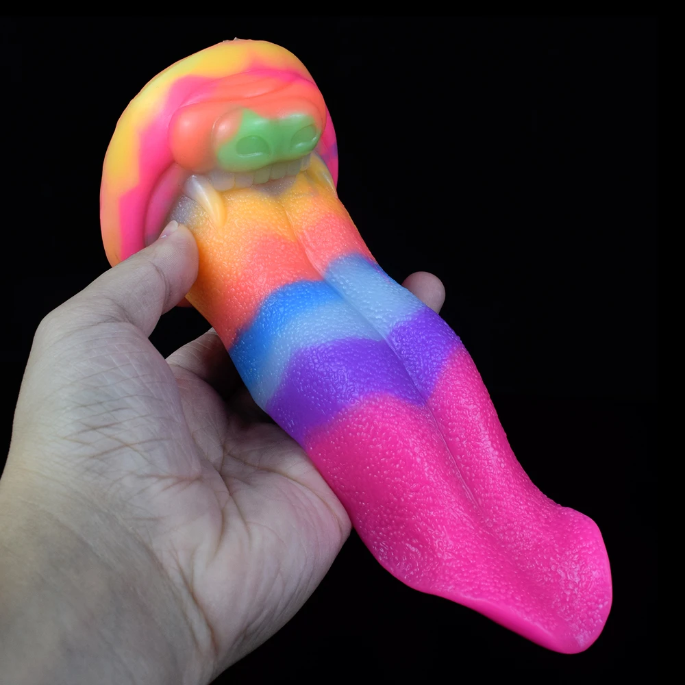 Factory price New arrival YOCY-2114 AW13 Luminous dildo Wolf tongue animal  sex toy colorful penis sex toy for women| Alibaba.com