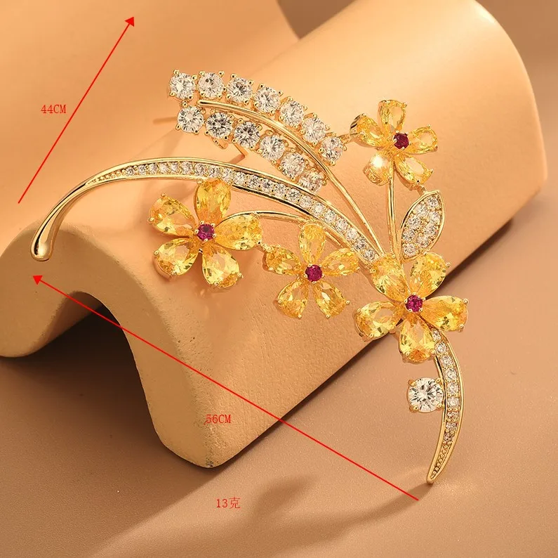 Luxury Rhinestone Wheat Ear Brooch Collar Pins For Suit Shining Women Men's  Party Brooches Jewelry