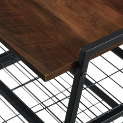 Прихожей грецкого ореха полка для обуви Скамья с 2-х уровневые проволочная сетчатая полка для хранения