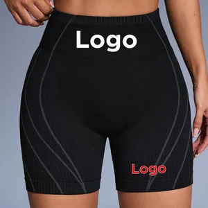 Custom Logo Nylon/Spandex Women's High Waist Tennis Golf Breathable Shorts High Elastic Sports Gym Fitness Yoga Activewear