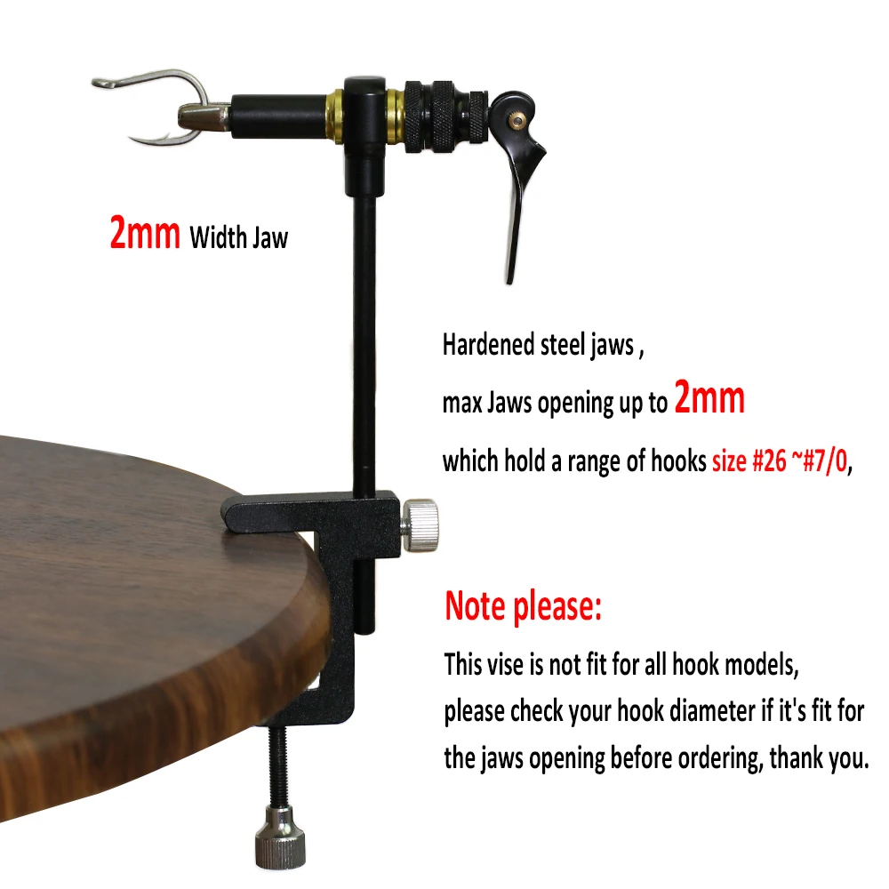 Cclamp 360 Degree Rotary Fly Tying Vise Tools Combo Kit 2mm Width