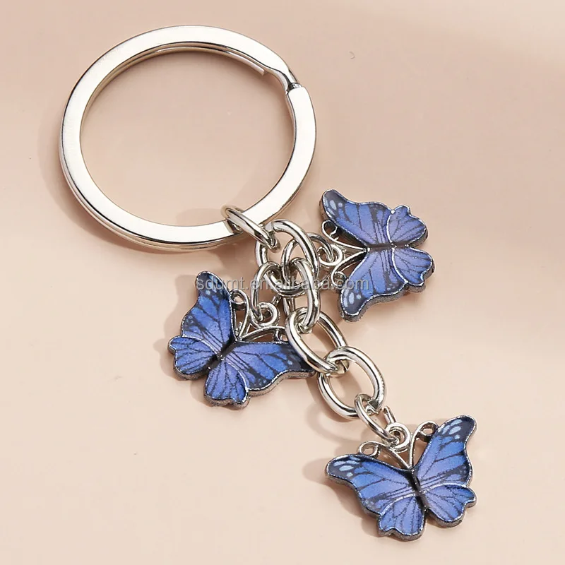 Car Key Women Bag Accessories Jewelry Colorful Enamel Butterfly ...