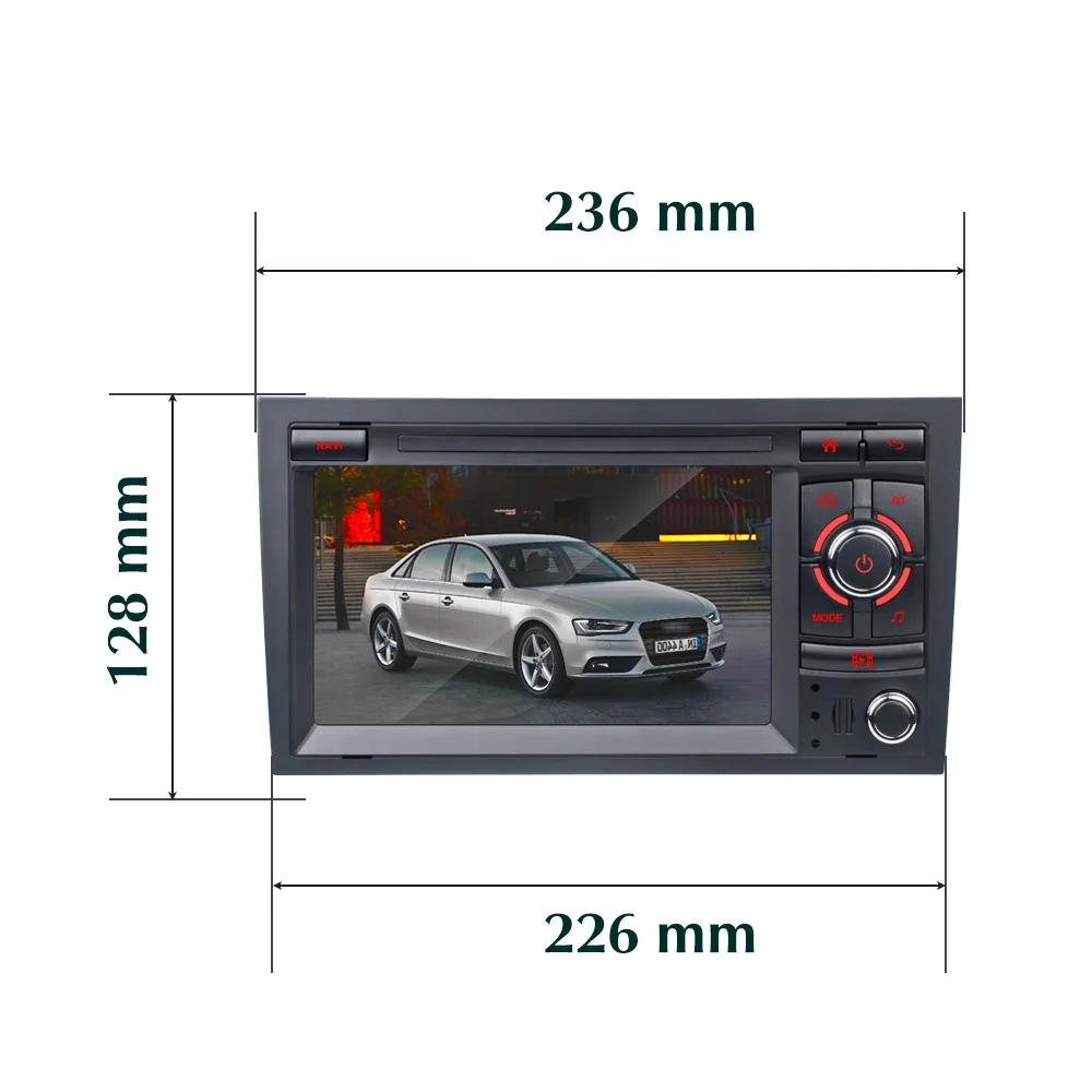 2Din 7inch Android IPS Screen with Carplay and AHD DSP GPS Auto Radio for Audi 2002-2012 A4 B6 B7 S4 RS4 Navigation DVD Player
