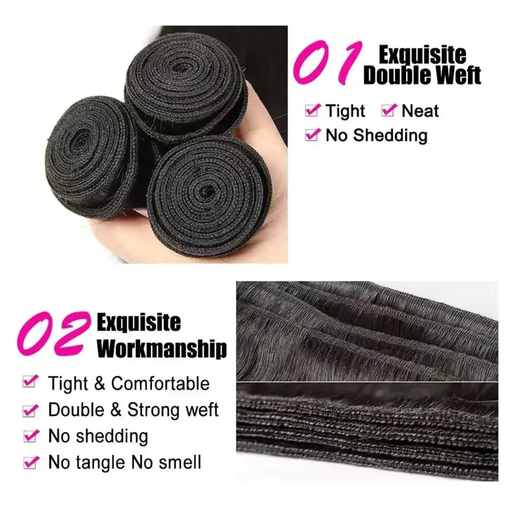 Bundle di capelli vergini brasiliani non trattati con capelli umani ondulati_voghion.com