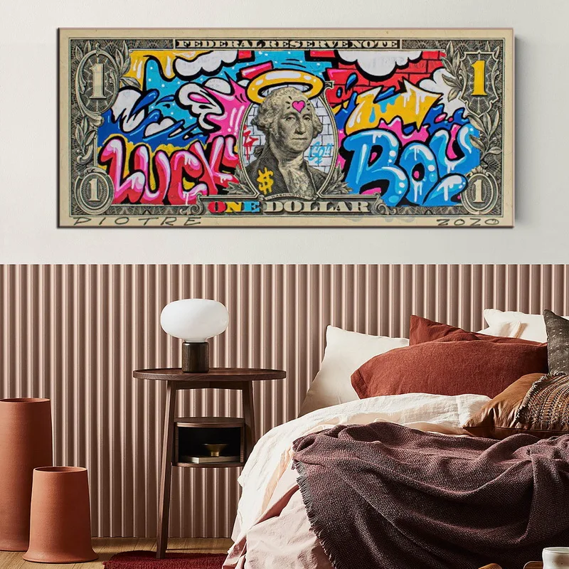 Graffiti Art Dollar Sign Canvas Painting Modern Poster Print Wall