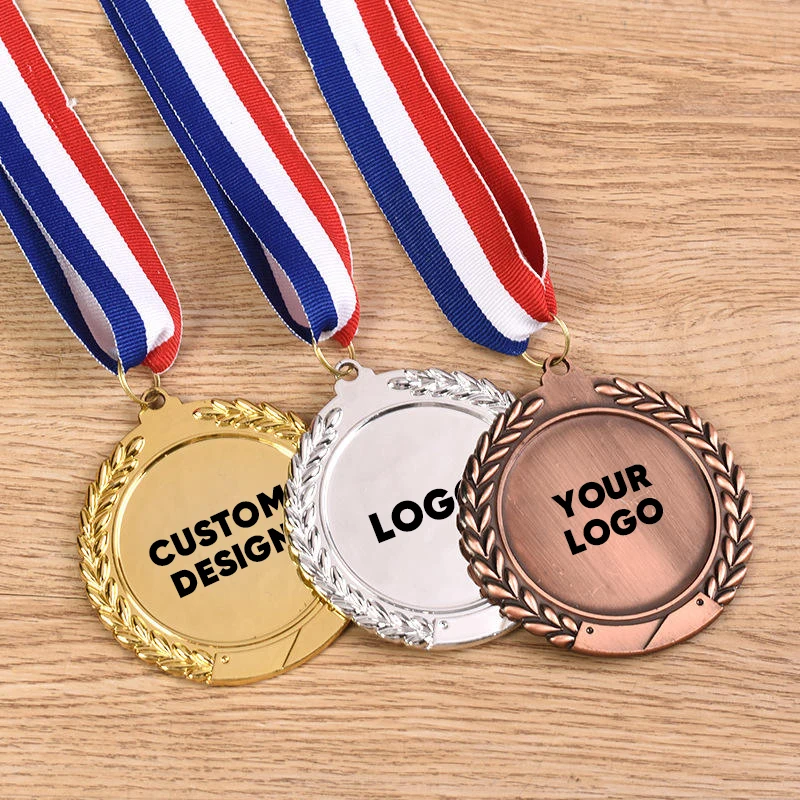 Wholesale Custom Engraved Gold Souvenir Medals Blank Sport Competition