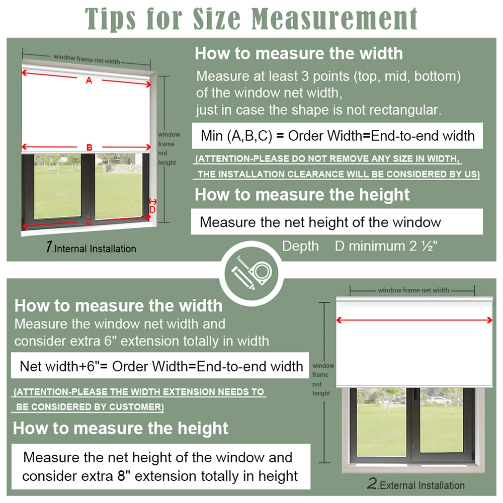 Zshine Motorized Blackout Window Blinds Customize Width Remote Control