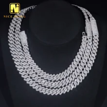 12mm Custom Rapper Hip Hop Jewelry Necklace Men Diamond Iced Out Cuban Link Chain 925 Silver VVS Moissanite Necklace Bracelet