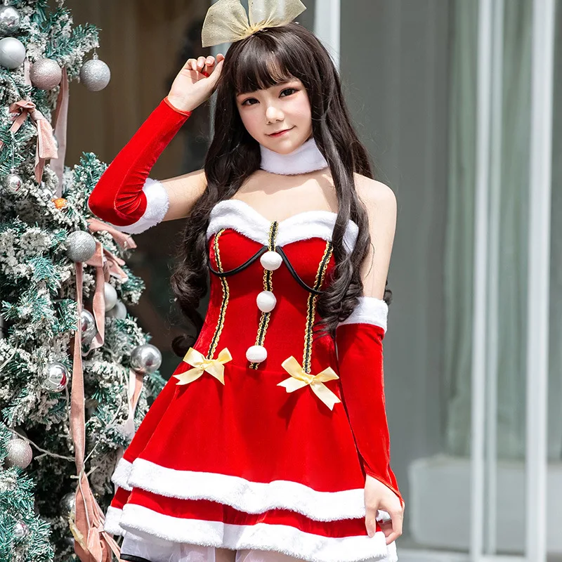 Sexy Christmas Dress New Year's Red Christmas Costume Cosplay Christmas  Goddess Cross Dressing Uniform Halloween Costume - AliExpress