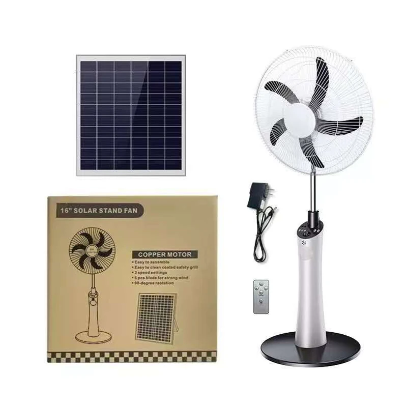 Electric Solar Standing Fan, Plastic, USB - detail 8