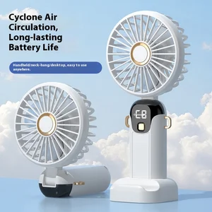 Handheld Mini Electric Fan Three Settings Cross-Border Digital Display Portable USB Mute Function-for Household Use Available