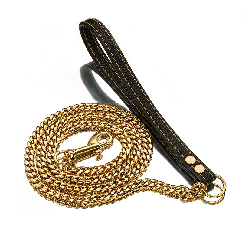 dog collar chain and leather