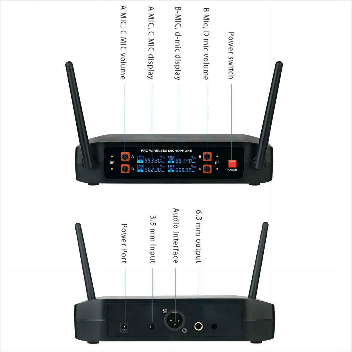 MIM-HX4 High Qualit4 in Wireless Microphonel Wireless Microphone System  Handheld Mic Karaoke Singing Microphone for Speech