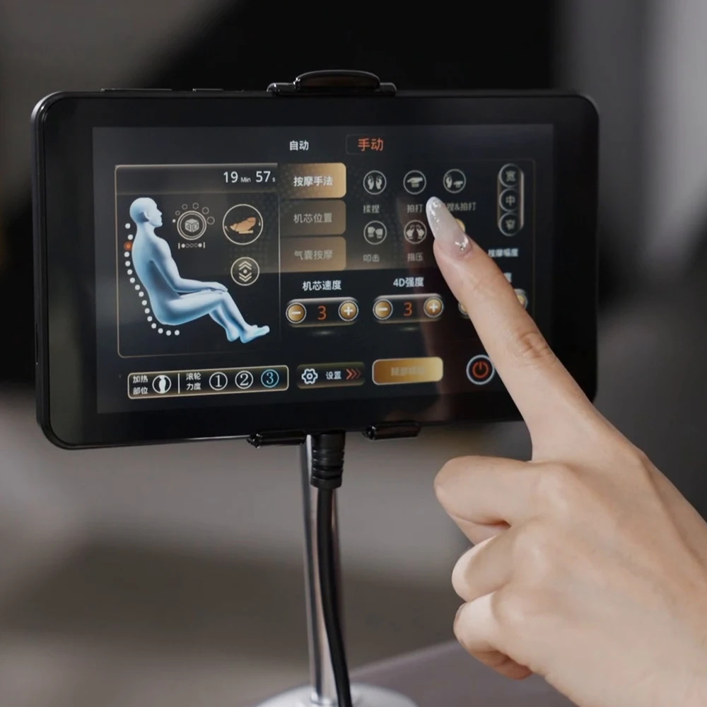 product shiatsu 4d sl track massage chair zero gravity therapy foot roller touch recliner electric full body massage chair with heat-3