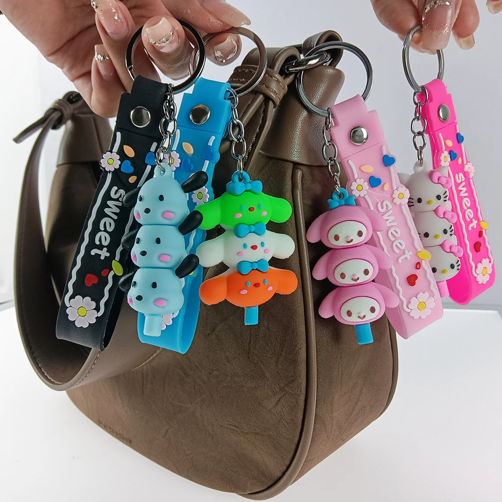 Customized Silicone Cute Toy Rubber 2D 3D Soft Animal PVC Keychain  Cartoon Character Children's Rubber Anime Keychain
