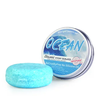 in stock solid 60ml organic vegan handmade sulfate free Ocean Seaweed Shampoo soap