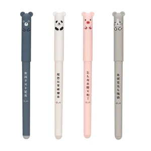 Wholesale Cute Panda Cat Gel Pens 0.35mm Erasable 0.5mm Writing Plastic Ballpoint Pen Cheap Cartoon Animal Design for