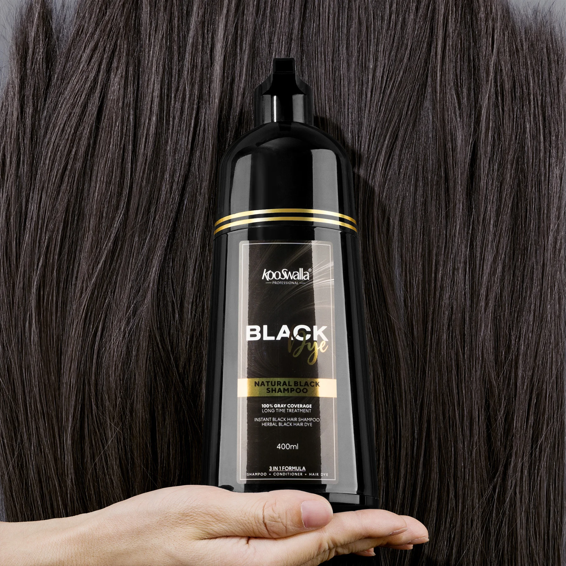 【くみこ】NATURA BLACK KURO Cream shampoo Valanrose KURO Cream Shampoo 400g Hair Manicure for Gray
