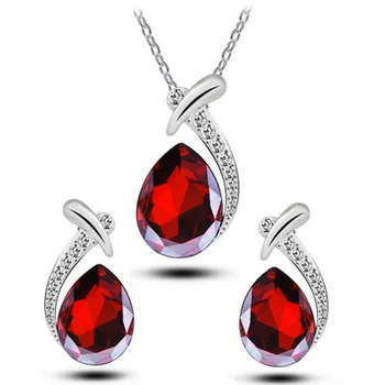 Fashion jewellery Water drop ladies jewellery sets Wholesale jewelry set women accessories necklace