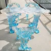 Un juego de mesa de té y sillas-azul glaciar.