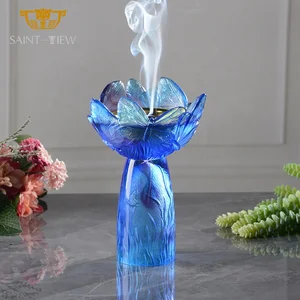1Pc Vase Artificial Traditional Home Decor Crystal Glass Incense Burner for Ramadan Eid & Celebration