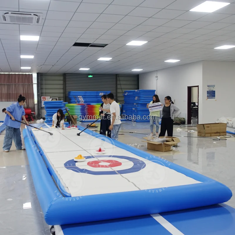 Factory Wholesale Artificial Synthetic Inflatable Ice Rink Curling Game Boards Curling Lanes Curling Stone for Team Build
