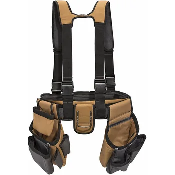 Custom Heavy Duty Padded Carpenter Tool Belts Maintenance Waist Apron Tool Belt Bag Waist Tool Belt with Suspenders