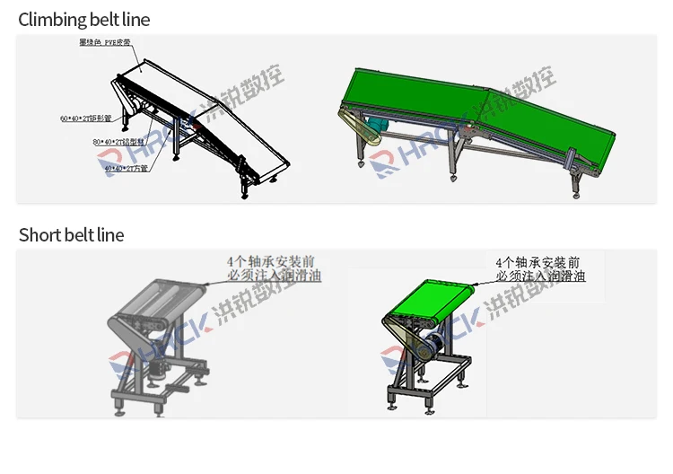 Hongrui Custom Mini Conveyor Heater Machine/Packing Machine Aluminium Conveyor/Conveyor For Restaurant manufacture