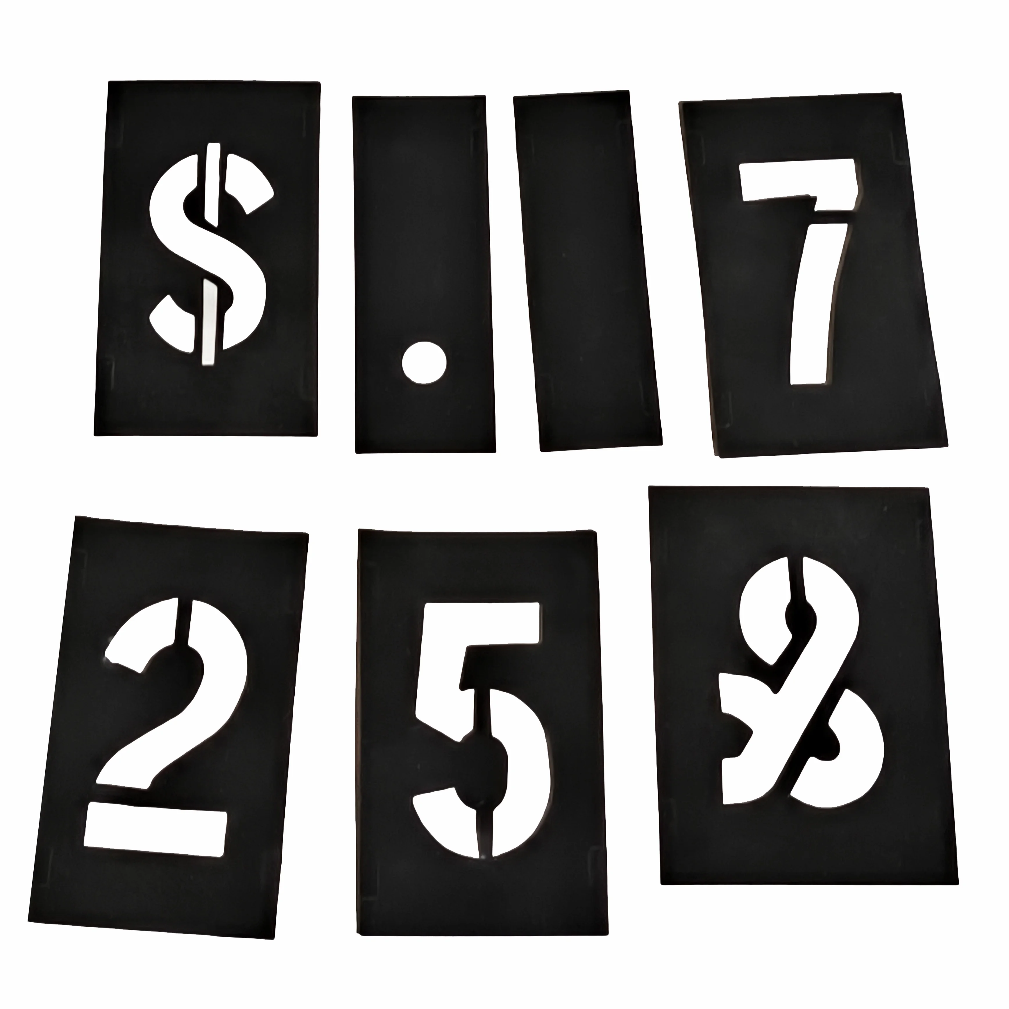 Number 14 Interlocking Custom Plastic Stencil PVC Interlocking Number and Letter Stencil Black ...
