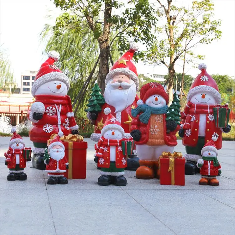 2023 Funny Giant Christmas Ornaments Fiberglass Santa Claus Figurine