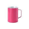 Taza con asa recta, rojo rosado.