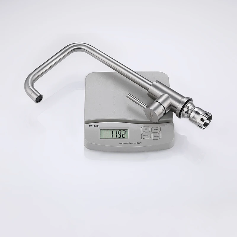 Project Good Selling Brushed Kitchen Taps with Single Lever Stainless Steel Cold Hot Water Kitchen Mixer Tap Faucets