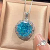 Navy blue pendant with box chain