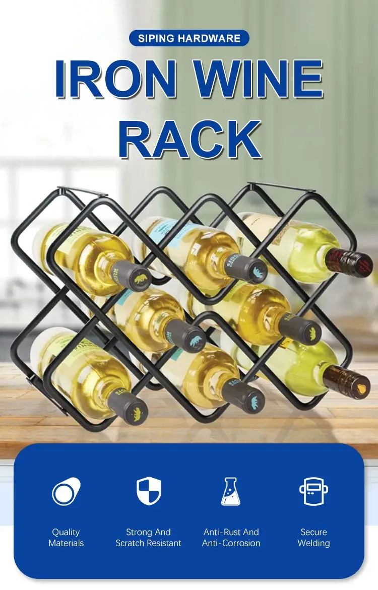 Decor Countertop Wine Bottle Holder Gold Metal Table Display Wine Stand Rack Metal Wine Bottle