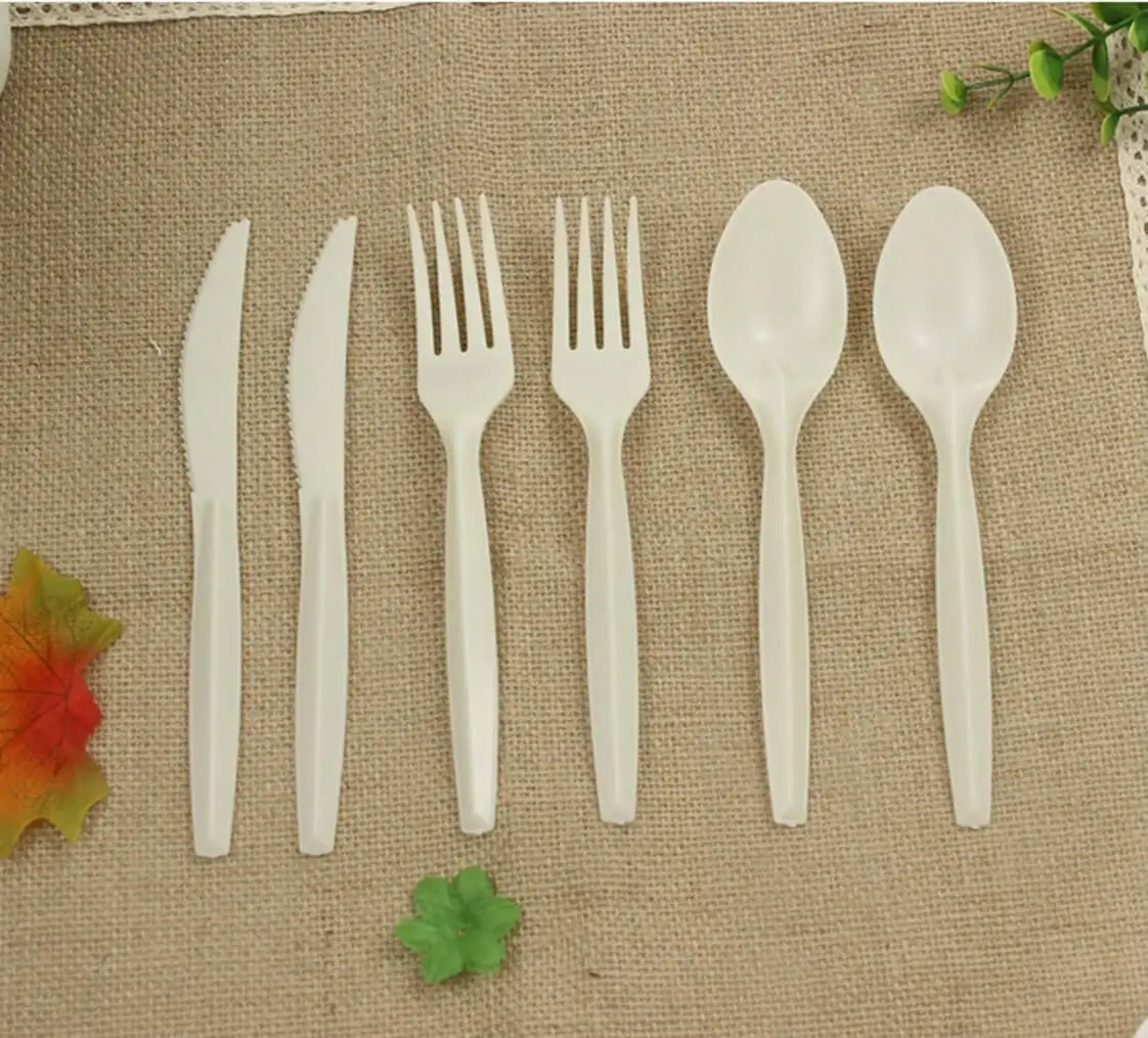 Cornstarch Forks Wholesale Biodegradable Cutlery Set Cake Serving Utensils